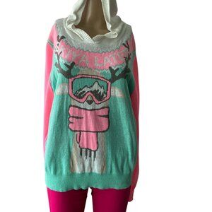 Well Worn NWT Size M/L Ski Christmas Hoodie